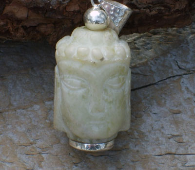 Tibetan Jewelry Jade Buddha Pendant- light green